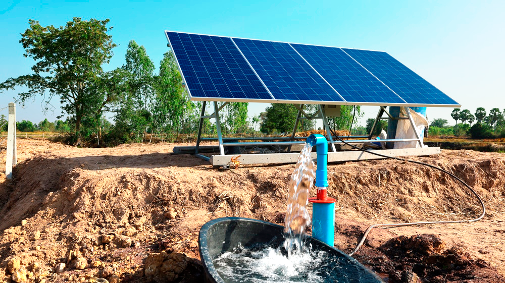 Sistemas de bombeo solar de agua o sistemas de bombeo de agua fotovoltaico directo.
